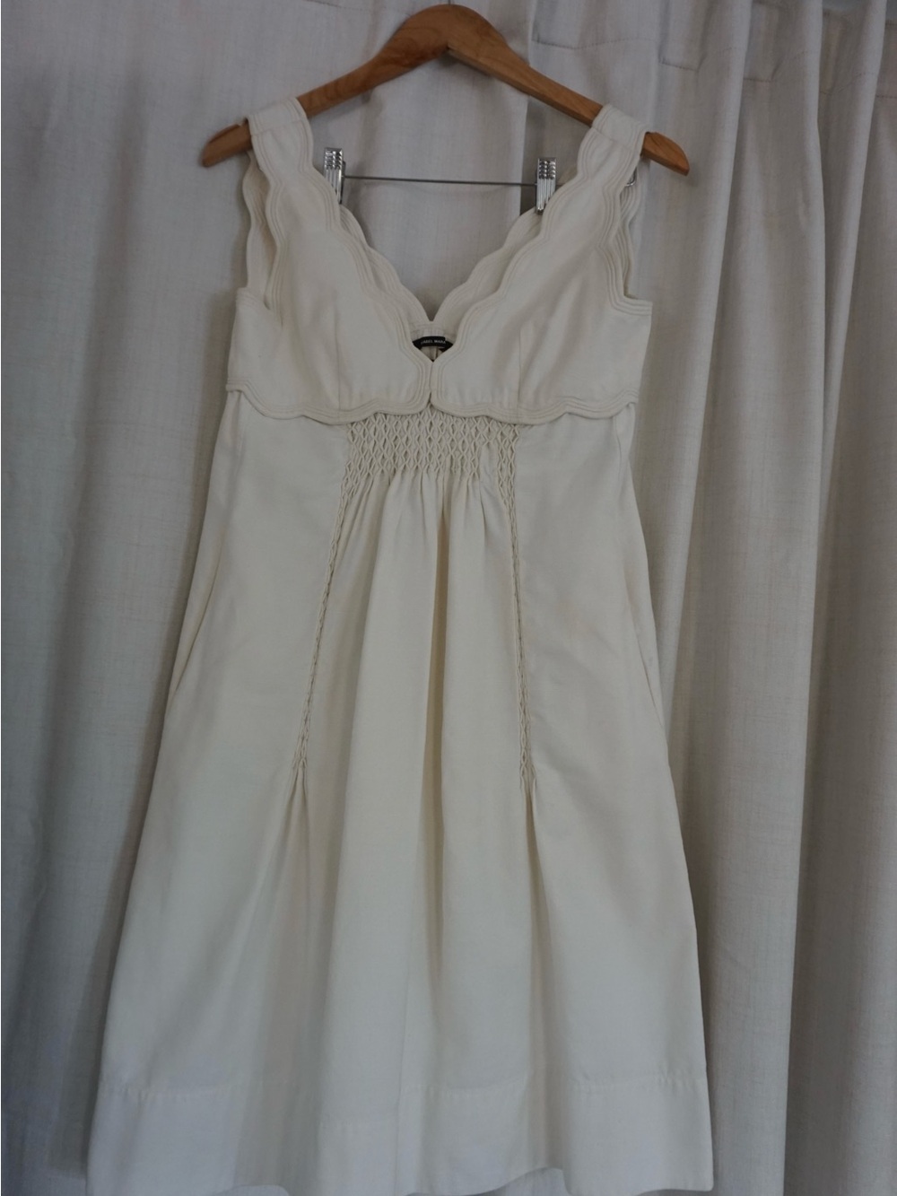 Isabel Marant Cream Scalloped V-Neck Dress